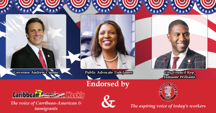 Workers World Today Endorses: Tish James, Jumaane Williams and Andrew Cuomo