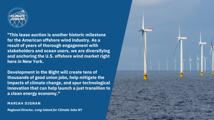 Climate Jobs NY Update: Labor, Environment, and Industry Groups See Massive Gains with Historic NY Bight Lease Sale