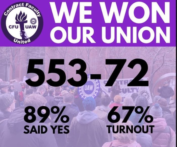 NYU Contract Faculty Win Their Union, Form Largest Union of Full-Time, Non-Tenure Track, Private University Professors in the Country