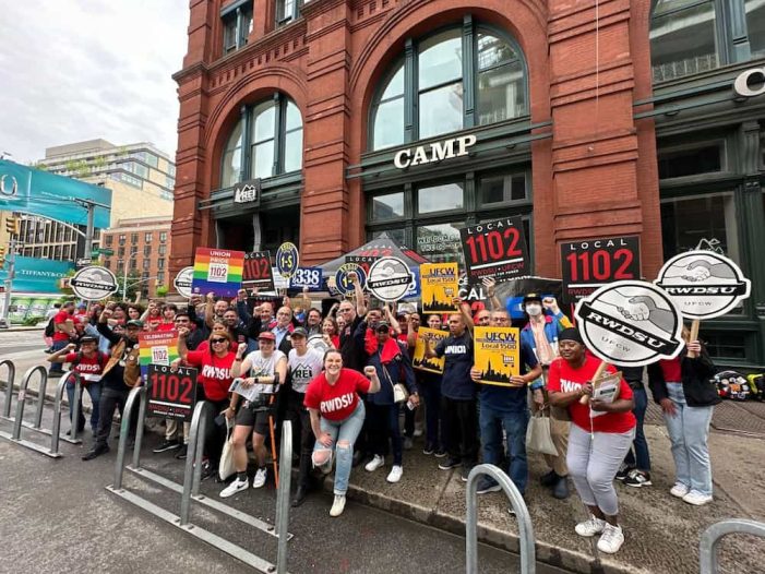 REI Union SoHo Workers Rally with Labor Groups & Co-Op Members Outside Flagship NYC Store Demanding REI Reach a Union Contract by End of 2024 Amid Company’s Largest Annual Sale