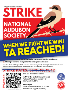 Audubon Society Workers Reach Tentative Agreement for First Union Contract