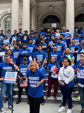 Hundreds of Uber & Lyft Drivers and the Machinists Union Walk Out in Protest of Anti-Worker New York City Council Hearing