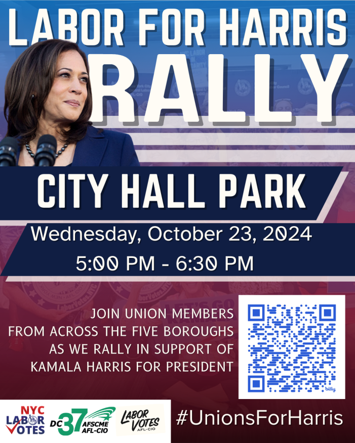 NYC Labor Votes GOTV for Harris! Solidarity Rally
